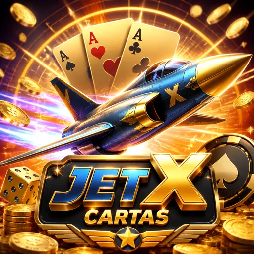 Cartão do jogo JetX com foguete subendo e multiplicador crescendo
