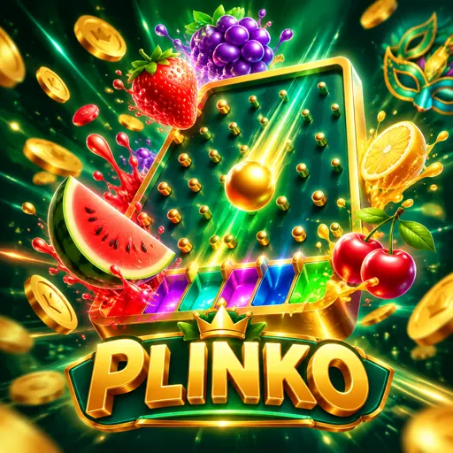 Cartão do jogo Plinko com bolinha caindo entre os pinos