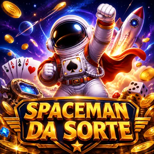 Cartão do jogo Spaceman com astronauta flutuando na curva do multiplicador